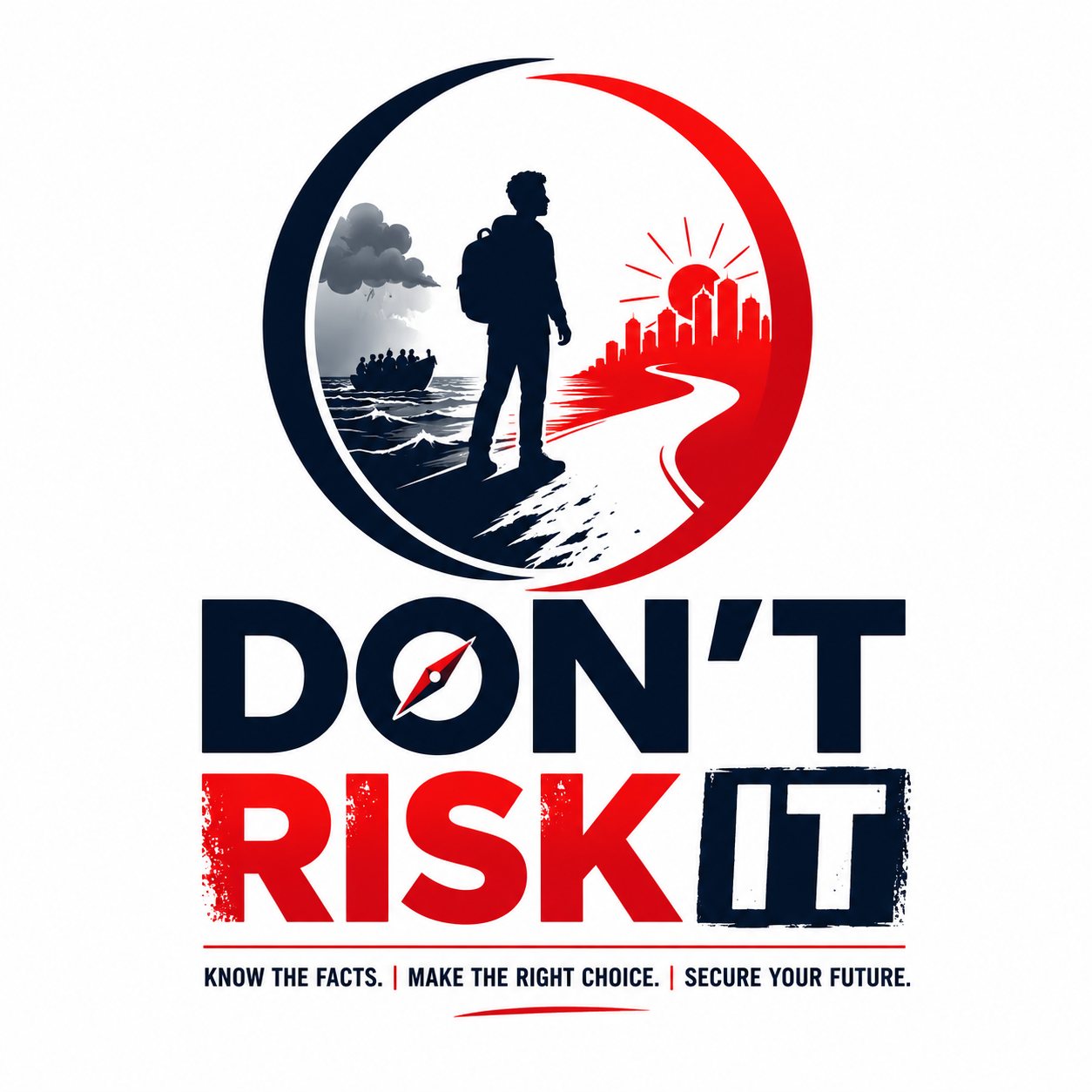 Don’t Risk It migration-awareness campaign identity